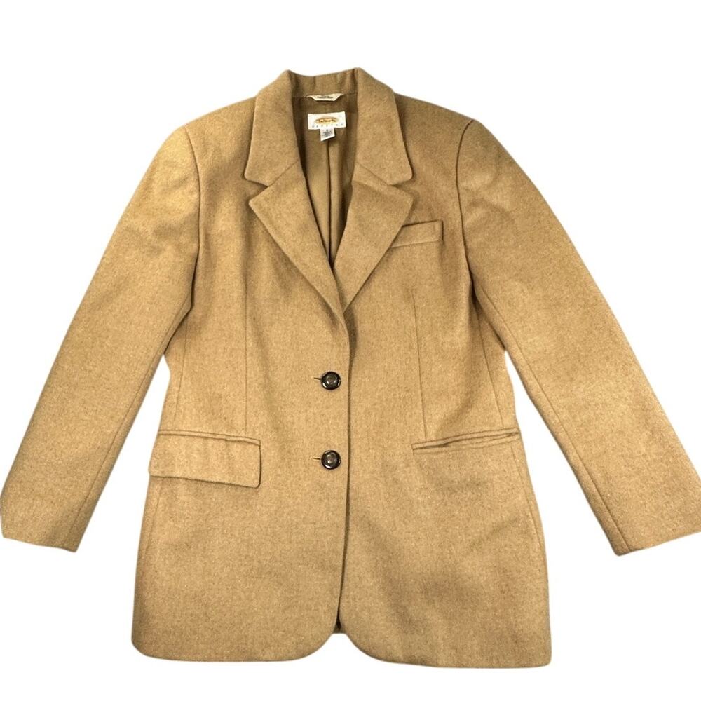 Talbots Blazer Jacket Camel Hair Made In Italy Vintage